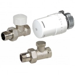 Комплект прямой радиаторный с термоголовой 1/2', KCT02