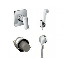 Комплект смесителей с гигиеническим душем Hansgrohe Logis 71604000+13620180+27454000+32127000, хром