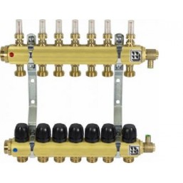 Коллектор латунный для теплого пола на 7 отводов, 9051700