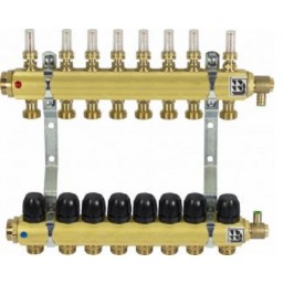 Коллектор латунный для теплого пола на 8 отводов, 9051800