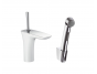 Смеситель для умывальника с гигиеническим душем Hansgrohe PuraVida 110 15275400, белый/хром