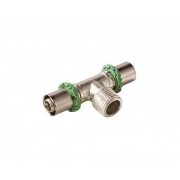 Пресс-тройник с наружной резьбой латунный 16х2-1/2